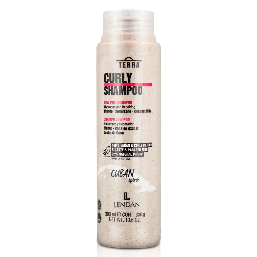 Lendan - Hydrating and Repairing Shampoo - Terra Curly Shampoo - 300 ml - Low Poo - For Curly Hair - Removes Toxins from Hair - Curly Method Approved - Free of Sulfates, Parabens, and Silicones