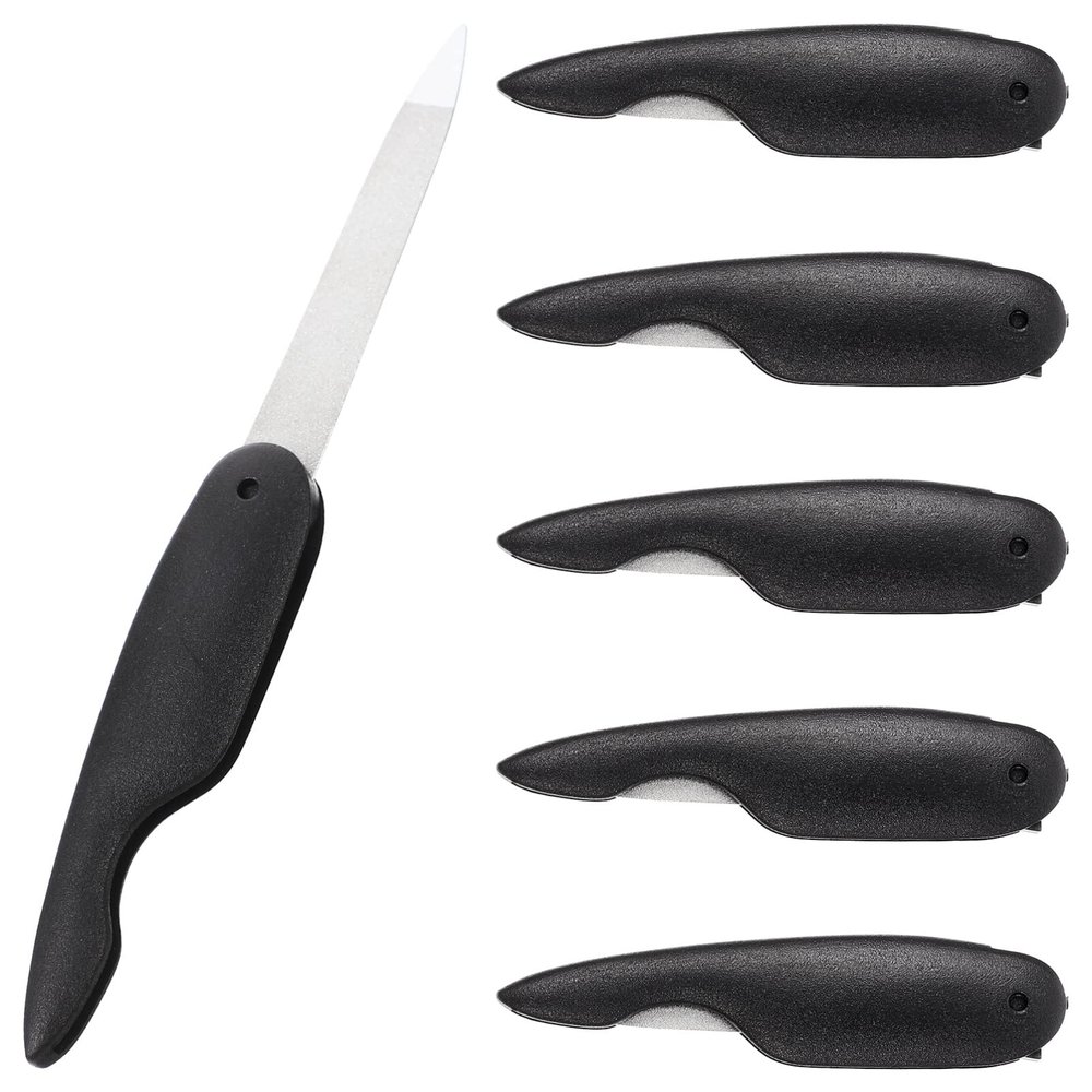 6pcs Folding Nail File Nail Buffer Folding Tool Metal File Buffer Nail File for Thick Toenails Trim Metal Sapphire Buffer Bulk Nail Tool Stainless Steel Manicure Clippers