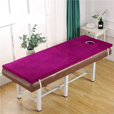 4cm Thickness Massage Table Lash Bed Mattress Topper,Plush Beauty Salon Bed Mattress with Round Head,Spa Sheets Portable for Physiotherapists,Bed Not Included,Purple,60x180cm