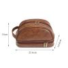 Mgiahekc Mens Toiletry Bag PU Leather Waterproof Travel Toiletry Bag Cosmetic Bag with Portable Handle Perfect for Household Business Vacation Groomsmen Gifts,Black view 4