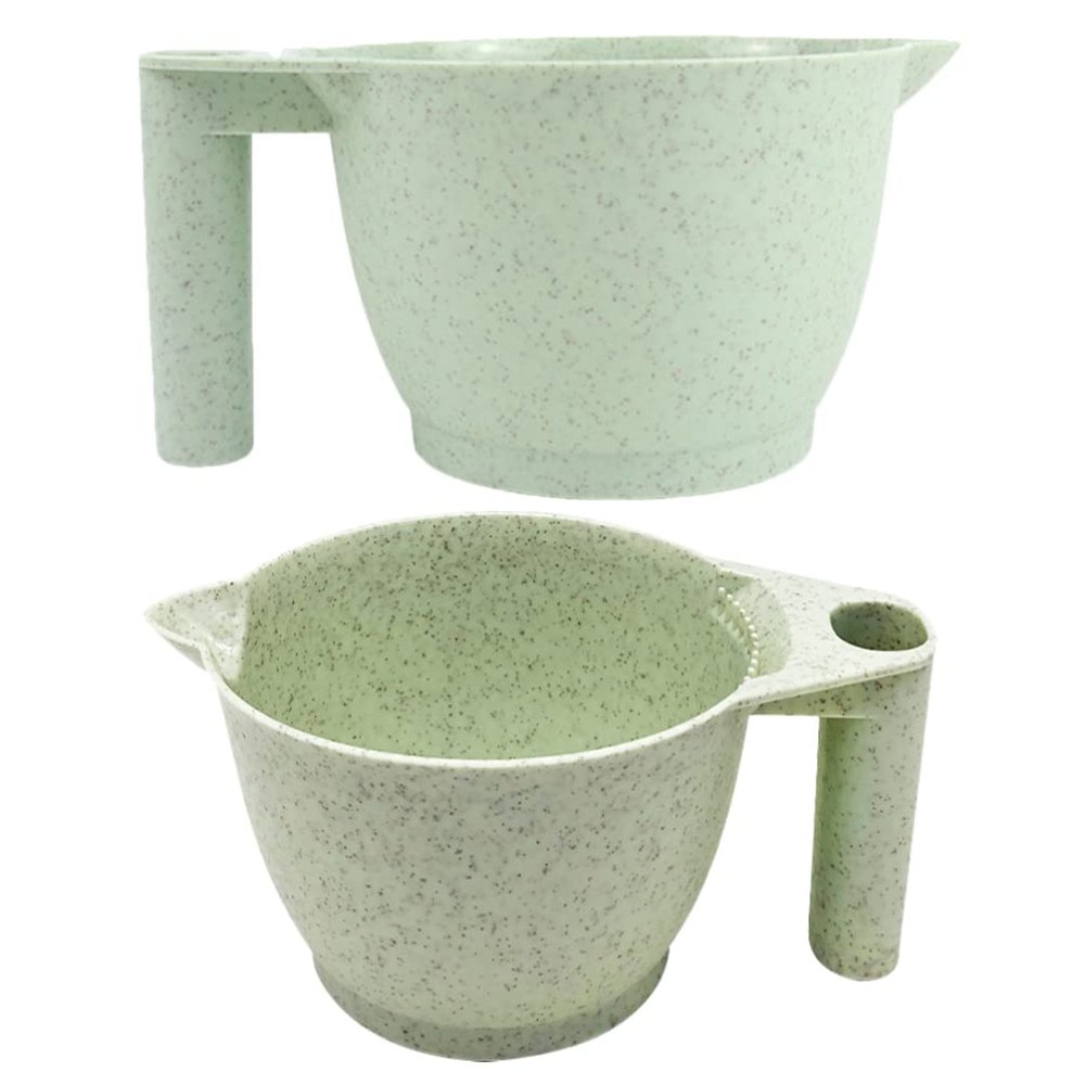 Lurrose Hair Dye Bowl 2pcs Plastic Color Mixing Tint Bowls Diy Oil Treatments Tools for Salon Hairdressing, Green Hair Tinting Bowls