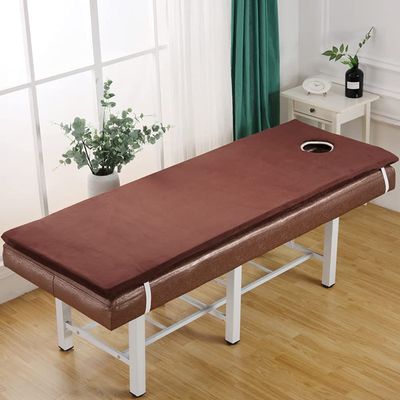 4cm Thickness Massage Table Lash Bed Mattress Topper,Plush Beauty Salon Bed Mattress with Round Head,Spa Sheets Portable for Physiotherapists,Bed Not Included,Brown,70x180cm