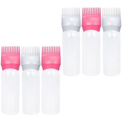 FRCOLOR 6pcs Hair Coloring Root Applicator Comb Bottle Lightweight Hair Dye Applicator Scale for Home Use and Mix