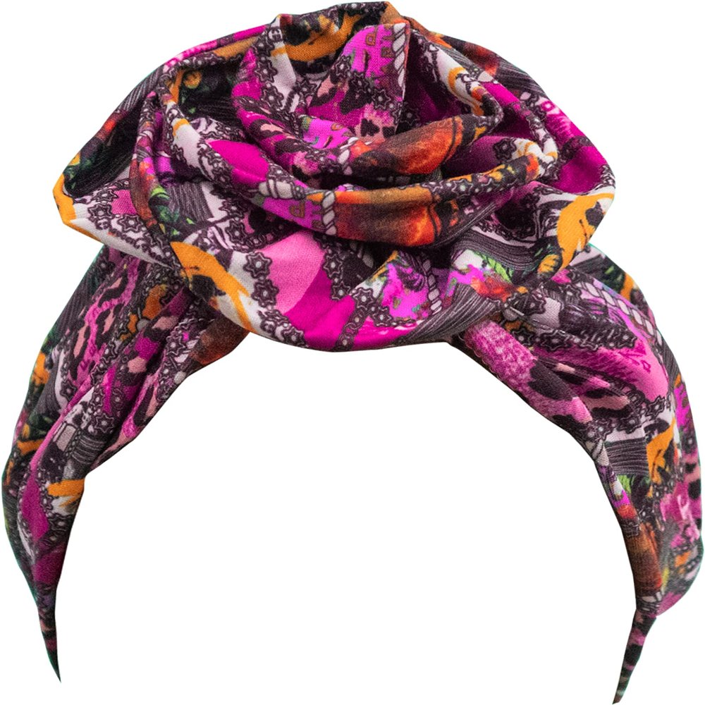TouchUps Hair Bun Cap Hair Protection Head Wrap Hairbun Cap Wrap African Turban Pattern Headwrap Headscarf Pink