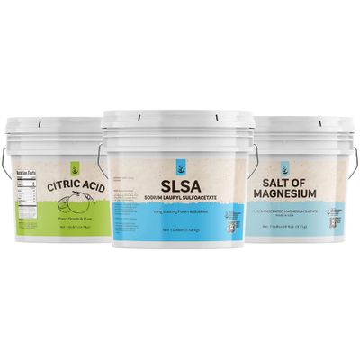 Pure Original Ingredients DIY Bath Bundle (1 Gallon Buckets) Pure & Undiluted, Cleaners & Bath Products, DIY Products