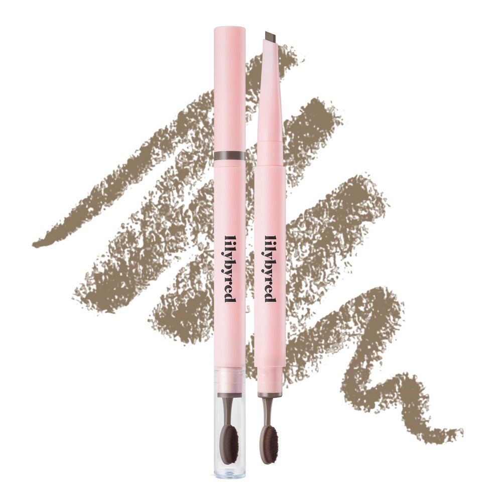 lilybyred Hard Flat Brow Pencil | Korean Flat-Tip Eyebrow Pencil, Wood-Like Auto Formula, Toothbrush-Style Blending Brush, Smudge-Proof, Sweat-Resistant, Natural Finish, 0.005 oz. (05 Ash Brown)
