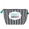 Brooke & Jess Designs Mama's Essentials Pouch Gifts for Women Striped Makeup Bags Cosmetic Bag Travel Toiletry Makeup Pouch Pencil Bag with Zipper Best Mama Mommy Mother Birthday Just Because Gifts view 1
