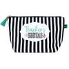 Brooke & Jess Designs Teacher Essentials Pouch Gifts for Women Striped Makeup Bags Cosmetic Bag Travel Toiletry Makeup Pouch Pencil Bag with Zipper Best Just Because Gifts view 1