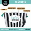 Brooke & Jess Designs Teacher Essentials Pouch Gifts for Women Striped Makeup Bags Cosmetic Bag Travel Toiletry Makeup Pouch Pencil Bag with Zipper Best Just Because Gifts view 2