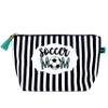 Brooke & Jess Designs Sports Mom Soccer Pouch Gifts for Women Striped Makeup Bags Cosmetic Bag Travel Toiletry Makeup Pouch Pencil Bag with Zipper Best Birthday Just Because Mother Gifts view 1