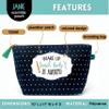 Brooke & Jess Designs Teach Kids Be Awesome Pouch Gifts for Women Dotted Makeup Bags Cosmetic Bag Travel Toiletry Makeup Pouch Pencil Bag with Zipper Best Teacher Just Because Gifts view 2