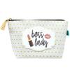 Brooke & Jess Designs Boss Lady Janie Pouch Gifts for Women Gold Dotted Makeup Bags Cosmetic Bag Travel Toiletry Makeup Pouch Pencil Bag with Zipper Best Work Bestie Gifts view 1