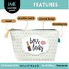 Brooke & Jess Designs Boss Lady Janie Pouch Gifts for Women Gold Dotted Makeup Bags Cosmetic Bag Travel Toiletry Makeup Pouch Pencil Bag with Zipper Best Work Bestie Gifts view 2