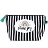 Brooke & Jess Designs Choose Joy Pouch Gifts for Women Striped Makeup Bags Cosmetic Bag Travel Toiletry Makeup Pouch Pencil Bag with Zipper Best Inspirational Birthday Just Because Gifts view 1
