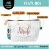 Brooke & Jess Designs Bride Janie Pouch Gifts for Women Gold Dotted Makeup Bags Cosmetic Bag Travel Toiletry Makeup Pouch Pencil Bag with Zipper Best Wedding Gifts view 2