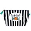 Brooke & Jess Designs Sports Mom Basketball Pouch Gifts for Women Striped Makeup Bags Cosmetic Bag Travel Toiletry Makeup Pouch Pencil Bag with Zipper Best Birthday Just Because Mother Gifts view 1