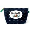 Brooke & Jess Designs Sports Mom Football Pouch Gifts for Women Dotted Makeup Bags Cosmetic Bag Travel Toiletry Makeup Pouch Pencil Bag with Zipper Best Mommy Birthday Just Because Gifts view 1