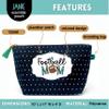 Brooke & Jess Designs Sports Mom Football Pouch Gifts for Women Dotted Makeup Bags Cosmetic Bag Travel Toiletry Makeup Pouch Pencil Bag with Zipper Best Mommy Birthday Just Because Gifts view 2