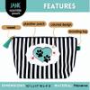 Brooke & Jess Designs Paw Janie Pouch Gifts for Women Striped Makeup Bags Cosmetic Bag Travel Toiletry Makeup Pouch Pencil Bag with Zipper Best Dog Cat Mom Birthday Mother Gifts view 2