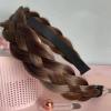 Denlydom Headband 4 Strands Synthetic Hair Plaited Headband Braid Braided With Teeth Hair Band Beauty accessory Stretch Braid Headbands Hairpiece for Women (Brown) view 3