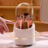 AKSHVA 360 rotating makeup brush storage barrel, dustproof eyeshadow brush, bucket, dresser, storage shelf, tabletop pen holder, case, basket Girlypowder(360rotatable/withlid) view 2