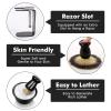 Mens Shaving Brush and Bowl Set, 3 in 1 Shaving Brush Set for Men with Shave Brush Bowl ABS Stand with Razor Slot, Perfect Father's Day Men Gift Set for Wet Shaving Experience - Black view 3