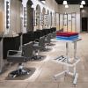 Salon Tray on Wheels, Rolling Tool Trolley Cart with 2 Tiers Storage Tray, Stainless Steel Salon Stand Rolling Tray Mobile Beauty Trolley Cart Instrument Tray Stand for Salon Beauty Shop (Silver) view 3