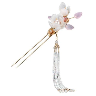Chinese Style Hanfu Hair Stick Women Metal Glaze Hair Fork Chopsticks Hairpin