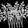 CZ Wedding Hair Clip Cubic Zirconia Bridal Hair Comb for Bride and Bridesmaid Hair Accessories Gold Silver Diamond Crystal Hair Piece Women Headpiece HB065 (Silver) view 3