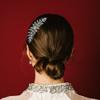 CZ Wedding Hair Clip Cubic Zirconia Bridal Hair Comb for Bride and Bridesmaid Hair Accessories Gold Silver Diamond Crystal Hair Piece Women Headpiece HB065 (Silver) view 4