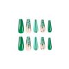 YoYoee Diamond Inlaid Manicure Press on Nails Long Coffin Fake Nails French False Nails Acrylics Ballerina Green Nails Tips for Women and Girls 24PCS view 4