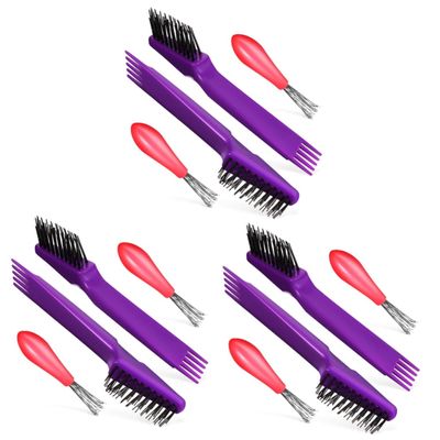 Healifty 12pcs Hairbrush Cleaner Tools for Home Salon Use Easy to Clean Lightweight Hair Brush Cleaning for Removing Hair and Debris