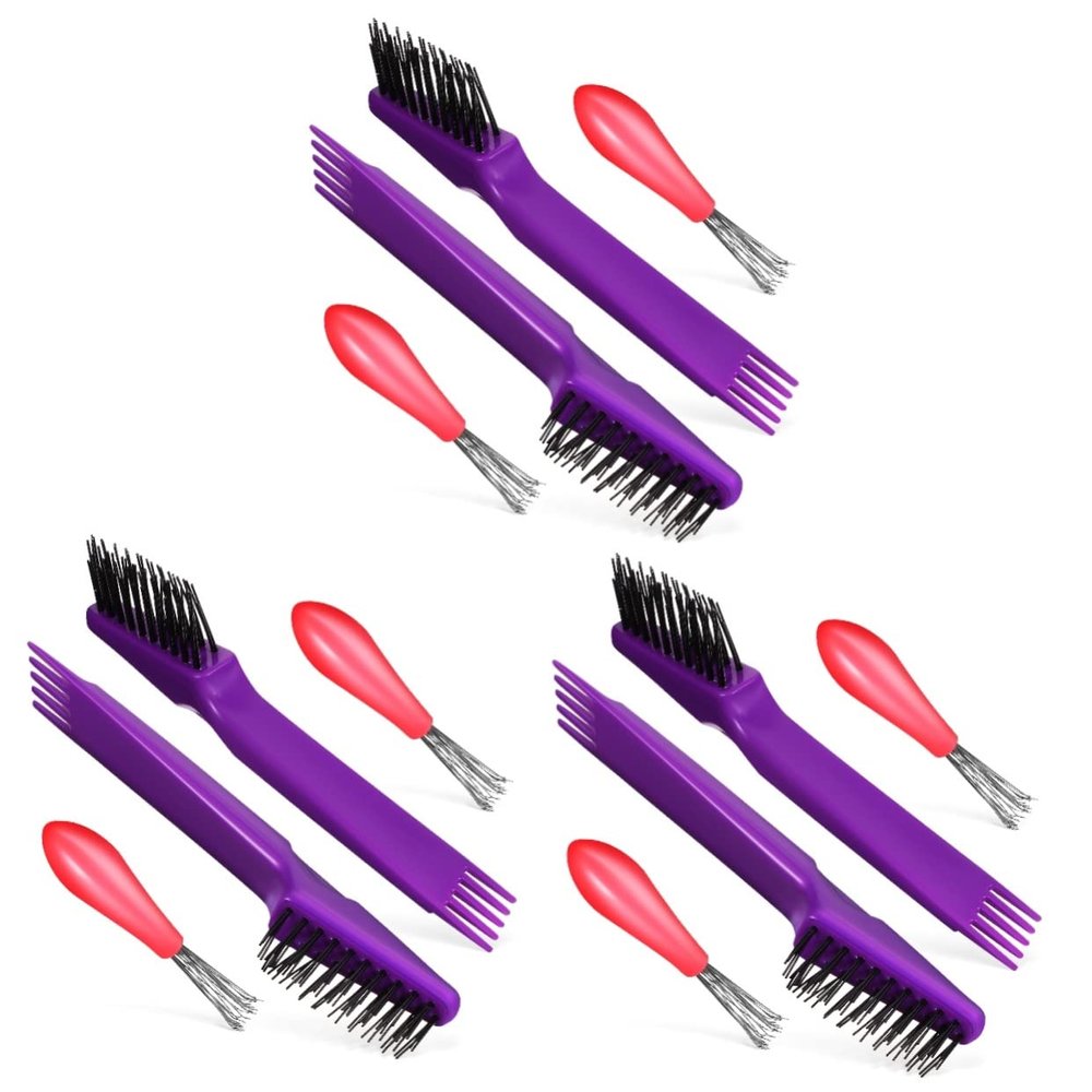 Healifty 12pcs Hairbrush Cleaner Tools for Home Salon Use Easy to Clean Lightweight Hair Brush Cleaning for Removing Hair and Debris