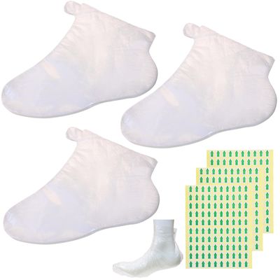 ONLYKXY 300pcs Clear Plastic Socks for Moisturizing Foot Cover Paraffin Wax Bath Liners for Feet Care BagsTry On Shoe Cover (Foot Sock)