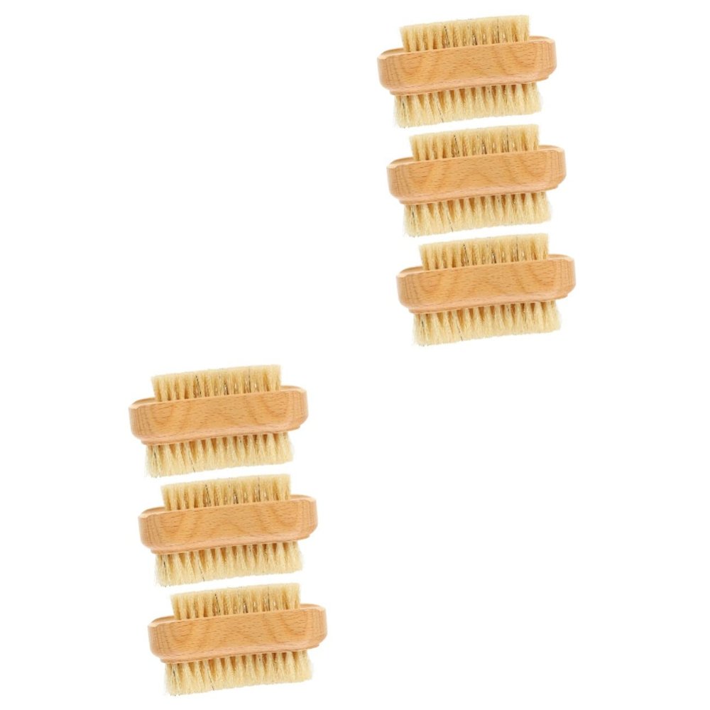 Healifty 6pcs Eco-friendly Nail Scrub Brush Household Nail Cleaner Multi-function Supplies