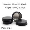 LXLK 24 Pack 10ML Black Aluminum Lip Balm Tins Cans Jars Empty Refillable Containers with Screw Lid Round Travel Storage Cosmetic Storage Bottle for Powder Candle Salve Spice Cream Anti-Leakage view 2