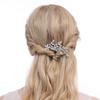 Elegant Bridal Hair Comb Zirconia Diamond Floral Leaf Crystal Wedding Hair Accessory for Bride Silver Headpieces for Women view 2