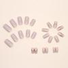 24pcs Cat's Eye Nail Art Press on Nails Fake Nails Square Glossy Short False Nail Tips Artificial Finger Manicure for Women and Girls (Nude) view 2