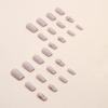 24pcs Cat's Eye Nail Art Press on Nails Fake Nails Square Glossy Short False Nail Tips Artificial Finger Manicure for Women and Girls (Nude) view 3