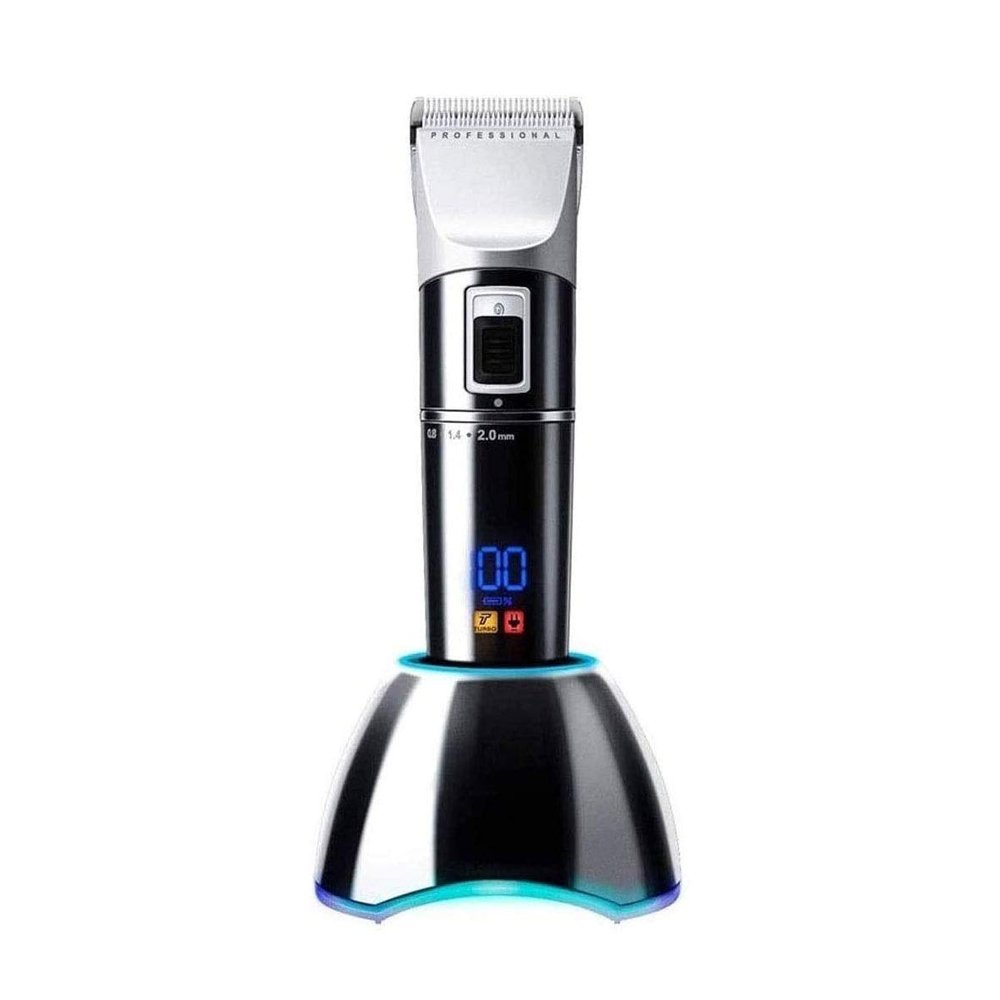 GIENEX Professional Hair Clippers Cordless Hair Trimmer Rechargeable Beard Trimmer Electric LED Display Haircut Kit for Men and Family Use with Charging Dock 4 Guide Combs