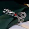 Comb Scissors Barber Scissors Brooch for Men Brooch Rhinestone Daily Jewelry (silver) view 4