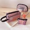 5 Pieces Mesh Heart Makeup Bags Sets, Zipper Mesh Cosmetic Bag Toiletry Bag, Travel Makeup Bags for Women, Small Items Storage Organizer Bags for Home Office Travel (Pink) view 4