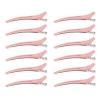 12 Pcs Hair Clip Pink ABS Safe Hair Clip Professional Ergonomic Silicone Band Salon Hair Clip view 1