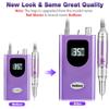 35000RPM Portable Nail Drill Machine, HoMove Professional Nail Drill Machine, Rechargeable Electric Efile Nail Drills for Acrylic Gel Nails, Cordless Portable Nails DrillPurple view 2
