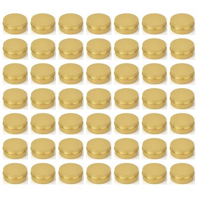 LXLK 48 Pack 15ML Gold Aluminum Lip Balm Tins Cans Jars Empty Refillable Containers with Screw Lid Round Travel Storage Cosmetic Storage Bottle for Powder Candle Salve Spice Cream Anti-Leakage