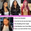 13x4 Straight Lace Front Wigs Human Hair 24 Inch HD Transparent Lace Straight Frontal Wigs Glueless Pre Plucked with Baby Hair Bone Brazilian Unprocessed Virgin Human Hair Natural Hairline view 4