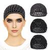 Etercycle 3 Pieces Mesh Crochet Hair Net Snoods for Women, Soft Rayon Knit Crochet Hairnet Hair Cover Accessory for Sleeping (Black, Black, Gray) view 1