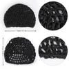 Etercycle 3 Pieces Mesh Crochet Hair Net Snoods for Women, Soft Rayon Knit Crochet Hairnet Hair Cover Accessory for Sleeping (Black, Black, Gray) view 3
