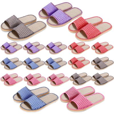 Ramede 15 Pairs Washable House Slippers for Guests Disposable Breathable Open Toe Indoor Spa Slipper for Guests Home Bedroom Hotel Travel Unisex, 6 Large Size and 9 Medium Size