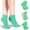 Tarpop 3 Pairs Aloe Socks Women Valentines Day Moisturizing Spa Socks for Dry Cracked Heel Feet Infused Gel Sleeping Fuzzy Lotion Gift for Women Men Softening Dry Feet(Green) view 1